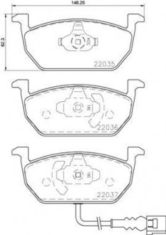 Колодка гальм. диск. SKODA OCTAVIA (5E3) (5E5) (11/12-); VW GOLF VII (11/12-) передн. (вир-во BREMBO P85137 (фото 1)