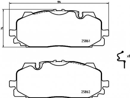 Гальмівні колодки дискові BREMBO P85 165X (фото 1)