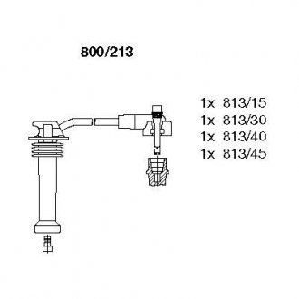 Проводи запалювання Ford Mondeo 1.6-2.0i 16V 93- (к-кт) BREMI 800/213 (фото 1)