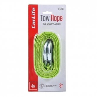Трос ленточный, з металлическими крюками CarLife TR708