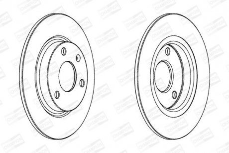 Диск гальмівний передній (кратно 2) Citroen, Peugeot CHAMPION 561359CH (фото 1)