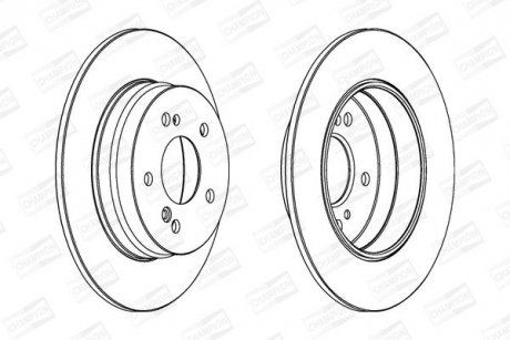 Диск гальмівний задній (кратно 2) MB W202, W203, CL203, SLK (93-11)/CHRYSLER Crossfire (03-08) CHAMPION 561963CH (фото 1)