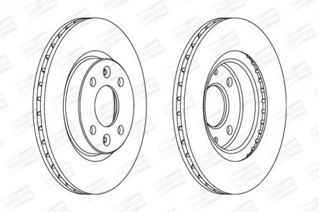 Диск тормозной передний (кратно 2шт.) Renault Logan (07-14) CHAMPION 561997CH (фото 1)