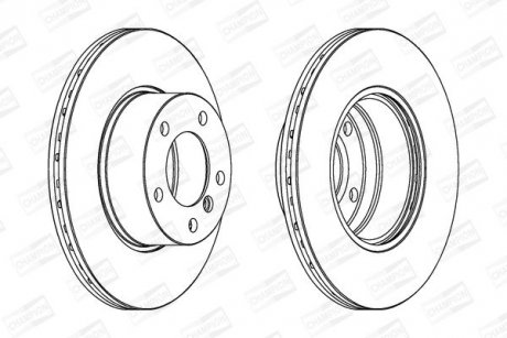 Диск тормозной передний (кратно 2шт.) BMW Series 5 (E39) (96-) CHAMPION 562035CH (фото 1)