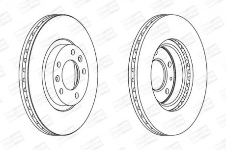Диск гальмівний передній (кратно 2) Peugeot 407 (04-11), 508 (10-18) CHAMPION 562126CH (фото 1)