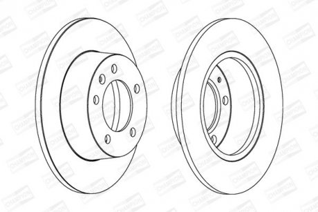 Диск гальмівний задній (кратно 2) Opel Movano/Renault Master (II) CHAMPION 562164CH (фото 1)