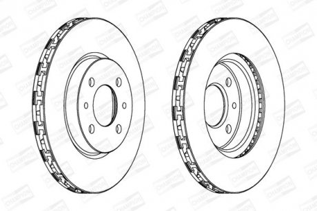 Диск тормозной передний (кратно 2шт.) CITROEN NEMO (09-)/|FIAT 500 (312_) (07-) CHAMPION 562178CH (фото 1)