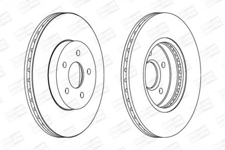 Диск тормозной передний (кратно 2шт.) Ford Mondeo III (00-07) CHAMPION 562180CH (фото 1)