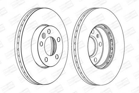 Диск тормозной передний (кратно 2шт.) VW Caravelle, Touareg, Transporter (02-15) CHAMPION 562234CH-1 (фото 1)