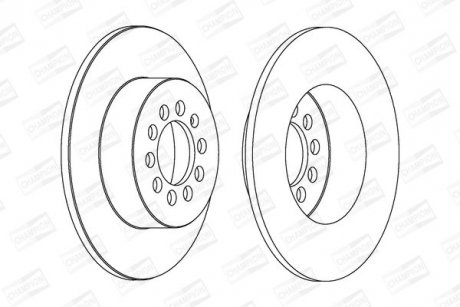 Диск гальмівний задній (кратно 2) VW Golf VI, JETTA IV (08-) CHAMPION 562236CH (фото 1)