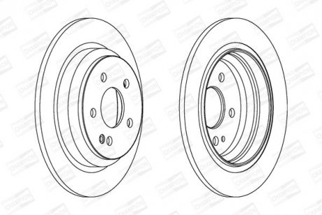 Диск гальмівний задній (кратно 2) MB Viano (W639) (03-), Vito / Mixto Van (W639) (03-) CHAMPION 562263CH (фото 1)