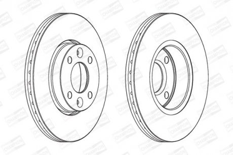 Диск гальмівний передній (кратно 2) Renault Loagn (07-13)/Nissan Micra III (K12) (02-10) CHAMPION 562268CH (фото 1)