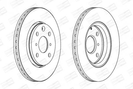 Диск тормозной передний (кратно 2шт.) CITROEN C1/PEUGEOT : 107 (05-14), 108 (14-)/TOYOTA Aygo (05-) CHAMPION 562311CH (фото 1)