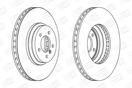 Диск тормозной передний BMW 3 (E90) 04-12, 3 Convertible (E93) 06-13 CHAMPION 562519CH-1 (фото 1)