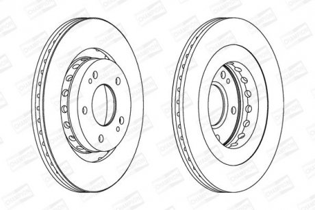 Диск гальмівний передній (кратно 2) Citroen C-Crosser (Vu_, Vv_) (07-) / Mitsubishi Outlander I (Cu_W) (01-08) CHAMPION 562528CH (фото 1)