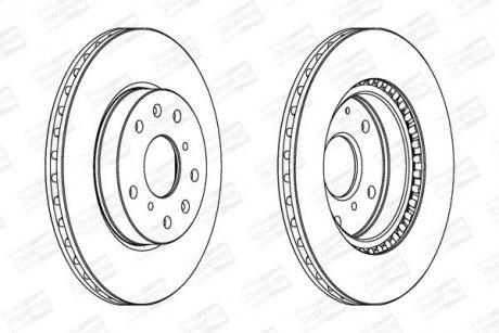 Диск гальмівний передній (кратно 2) Fiat Sedici (06-14)/Suzuki SX4 (06-), Vitara (LY) (15-) CHAMPION 562534CH (фото 1)