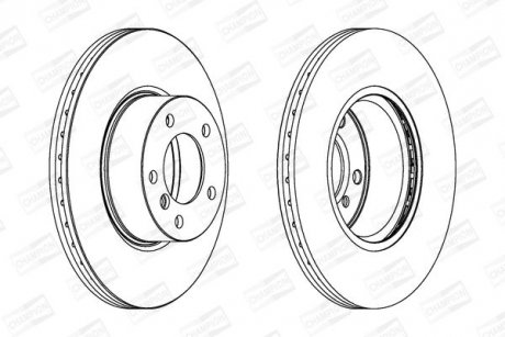 Диск тормозной передний (кратно 2шт.) BMW 3 (E90) 04-12, 3 (F30, F80) 11-18, 3 Touring (E91) 04-12 CHAMPION 562618CH (фото 1)