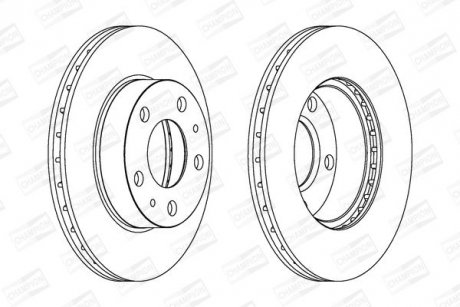 Диск тормозной передний (кратно 2шт.) CITROEN JUMPER Van (230L) (94-02)/FIAT DUCATO (250_) (06-) CHAMPION 563021CH (фото 1)