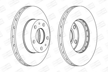 Диск тормозной передний (кратно 2шт.) Fiat Ducato CHAMPION 563026CH (фото 1)