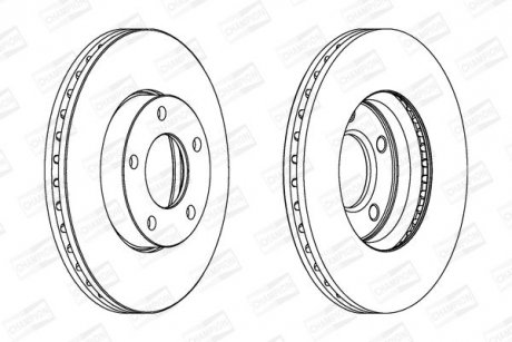 Диск гальмівний передній (кратно 2) Mazda 3 (03-14), 5 (05-17) CHAMPION 563028CH (фото 1)