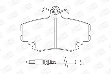 Колодки гальмівні дискові передні PEUGEOT 205, 309, RENAULT Clio, Clio II, Espace I, Fuego, Megane, Megane Scenic, Twingo, Rap CHAMPION 571526CH (фото 1)