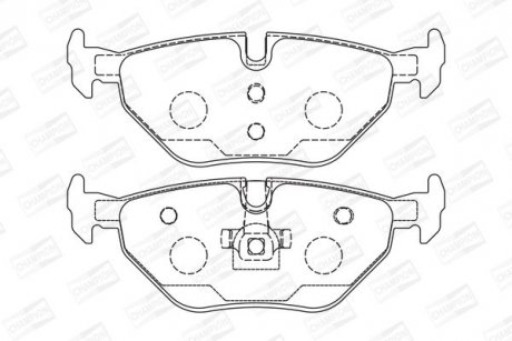 Колодки тормозные дисковые задние BMW 3 (E46) 97-05, 3 Compact (E46) 01-05 CHAMPION 571960CH (фото 1)