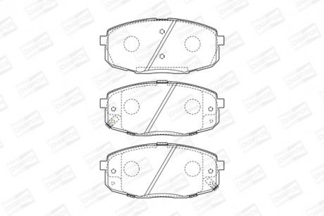 Колодки тормозные дисковые передние HYUNDAI i30 (FD) 07-12, i30 Estate (FD) 07-12 CHAMPION 572577CH (фото 1)