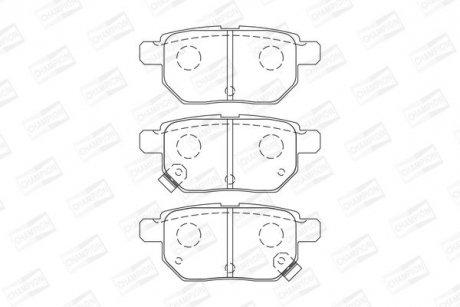 Колодки тормозные дисковые задние Toyota Yaris 1.0 VVT-i, 1.3 VVT-i, D-4D (06-) CHAMPION 572591CH (фото 1)