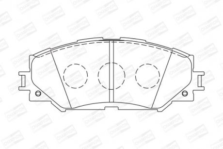 Колодки тормозные дисковые передние TOYOTA AURIS (_E15_) 06-12, COROLLA Saloon (_E15_) 06- CHAMPION 572598CH (фото 1)