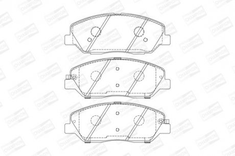 Колодки гальмівні дискові передні Hyundai santa Fe (06-) CHAMPION 572607CH (фото 1)