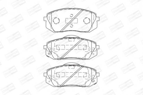 Колодки тормозные дисковые передние Kia Carens III 2.0 (06-) CHAMPION 572612CH (фото 1)