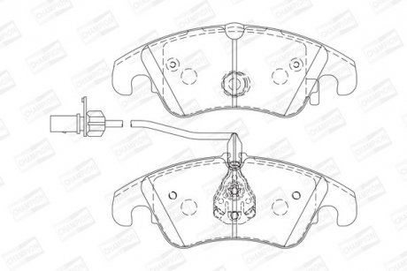 Колодки гальмівні дискові передні AUDI A4 B8 (8K2) 07-15, A4 B8 Avant (8K5) 07-15 CHAMPION 573247CH (фото 1)