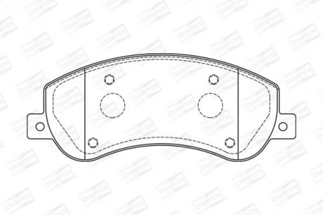 Колодки гальмівні дискові передні Transit 2.2TDCi, 2.3 16V, 2.4 TDCi RWD (06-) CHAMPION 573275CH (фото 1)