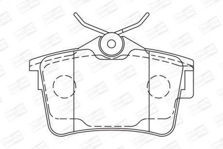 Колодки гальмівні дискові задні Citroen Berlingo/Peugeot Partner, 308 SW (07-) CHAMPION 573289CH (фото 1)