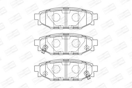 Колодки тормозные дисковые задние SUBARU FORESTER (SH_) 07-, FORESTER (SJ_) 12- CHAMPION 573380CH (фото 1)