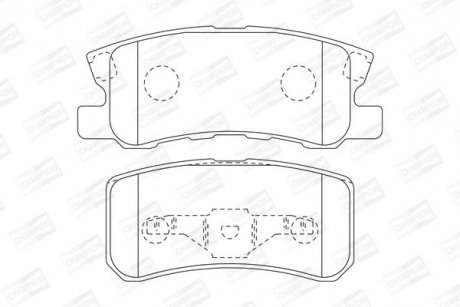 Колодки тормозные дисковые задние MITSUBISHI Montero, Pajero, Shogun CHAMPION 573724CH (фото 1)