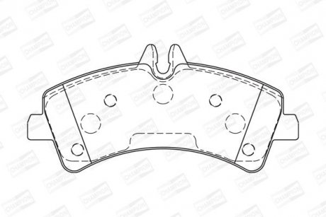 Колодки гальмівні дискові задні Sprinter/ VW Crafter 5T (06-) CHAMPION 573728CH (фото 1)