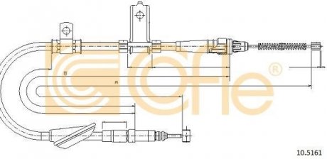 Трос ручника COFLE 10.5161 (фото 1)