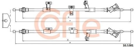 Трос ручника COFLE 10.5381 (фото 1)