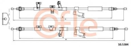 Трос ручника COFLE 10.5384 (фото 1)