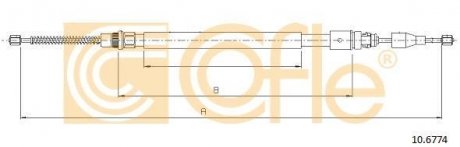 Трос ручника COFLE 10.6774 (фото 1)
