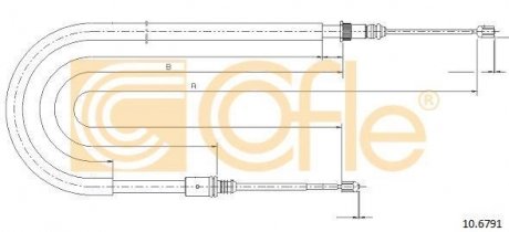 Трос ручника COFLE 10.6791 (фото 1)