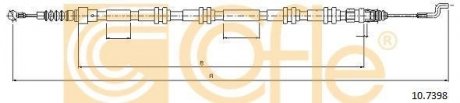 Трос ручника COFLE 10.7398 (фото 1)