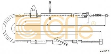 Трос ручника COFLE 11.5743 (фото 1)