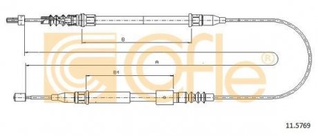 Трос ручника COFLE 11.5769 (фото 1)