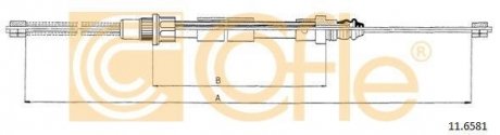 Трос ручника COFLE 11.6581 (фото 1)