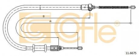 Трос ручника COFLE 11.6675 (фото 1)