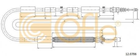 Трос ручника COFLE 12.0706 (фото 1)