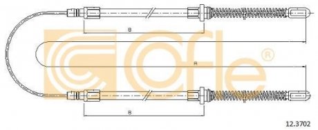 Трос ручника COFLE 12.3702 (фото 1)