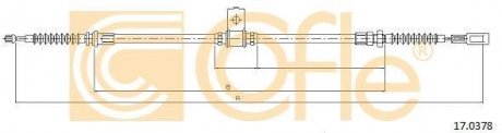 Трос ручника COFLE 17.0378 (фото 1)